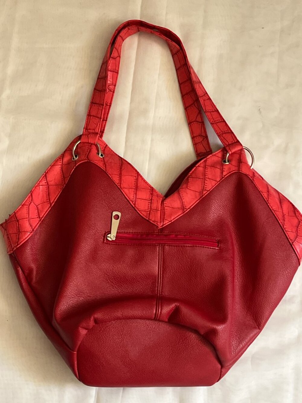 Brand New Large Bright Red Handbag with Silver Hardware | $19.99 - Picture 5 of 6